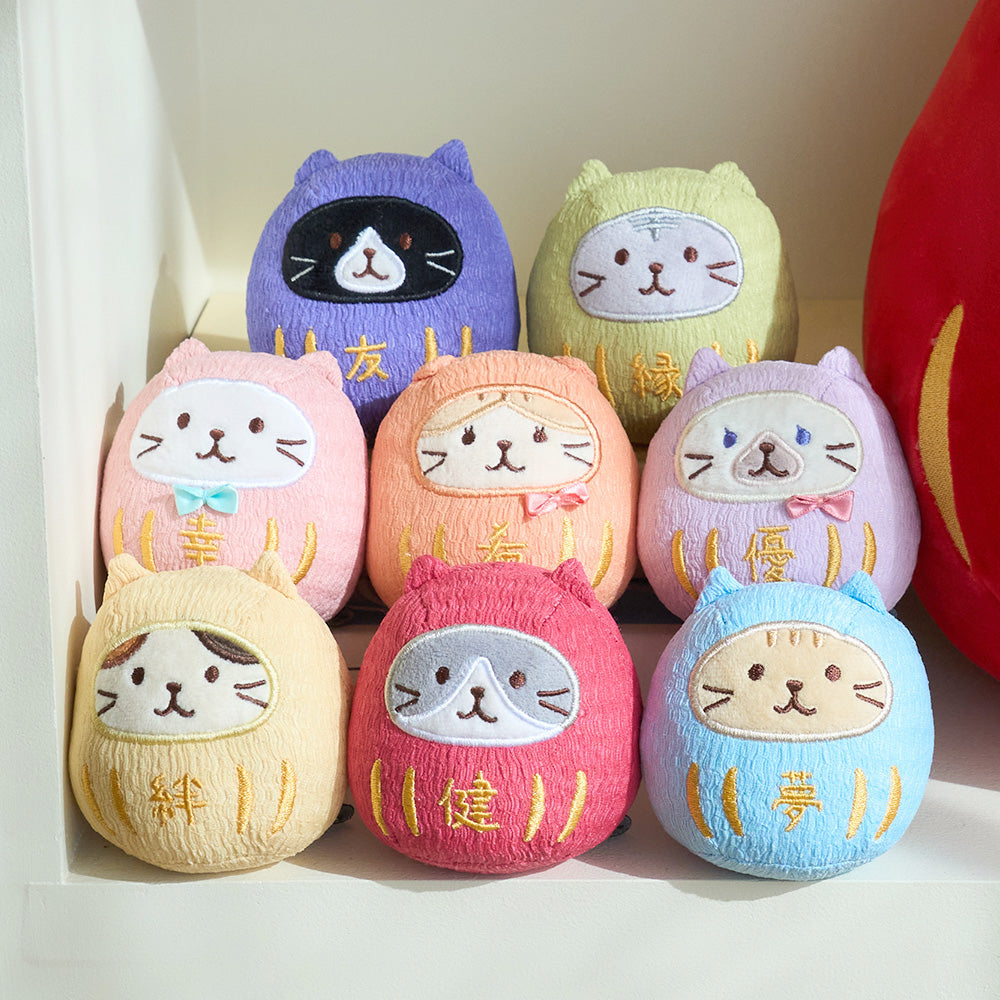 Hapins Fuku Fuku Nyanko (Light Purple) - Blessing Tumbler Doll Chestnut Cat