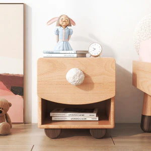 Aesthetik Kids - Wooden Bunny Tail Inspired Bed Side Table