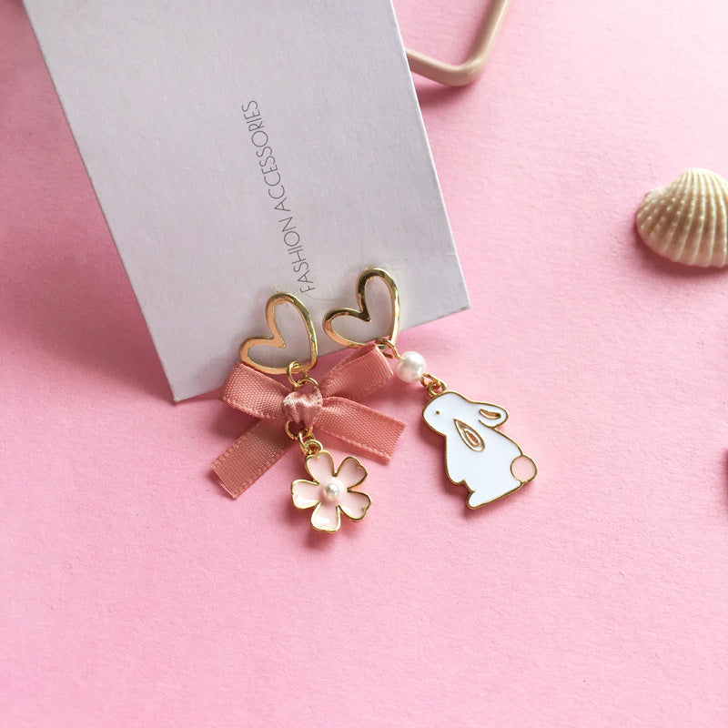 Luninana Earrings -  The Ribbon Sakura Rabbit Earrings YBY014