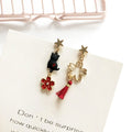 Luninana Earrings -  The Black Sakura Cat Earrings YBY011