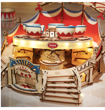 Robotime ROKR 3D wooden puzzle DIY music box Tilt-A-Whirl