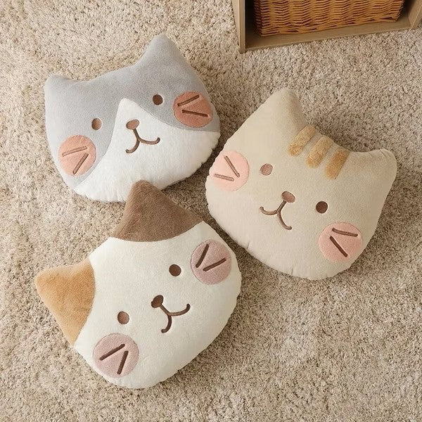 Hapins Blushing Lucky Cat Ginger Cat Cushion