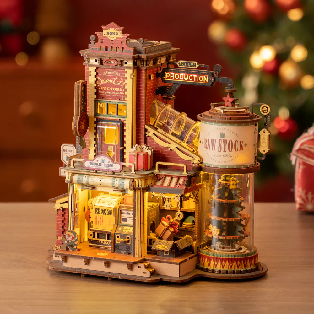 Robotime ROKR Christmas Dream Gift Factory Wooden Music Box EAB01