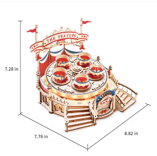Robotime ROKR 3D wooden puzzle DIY music box Tilt-A-Whirl