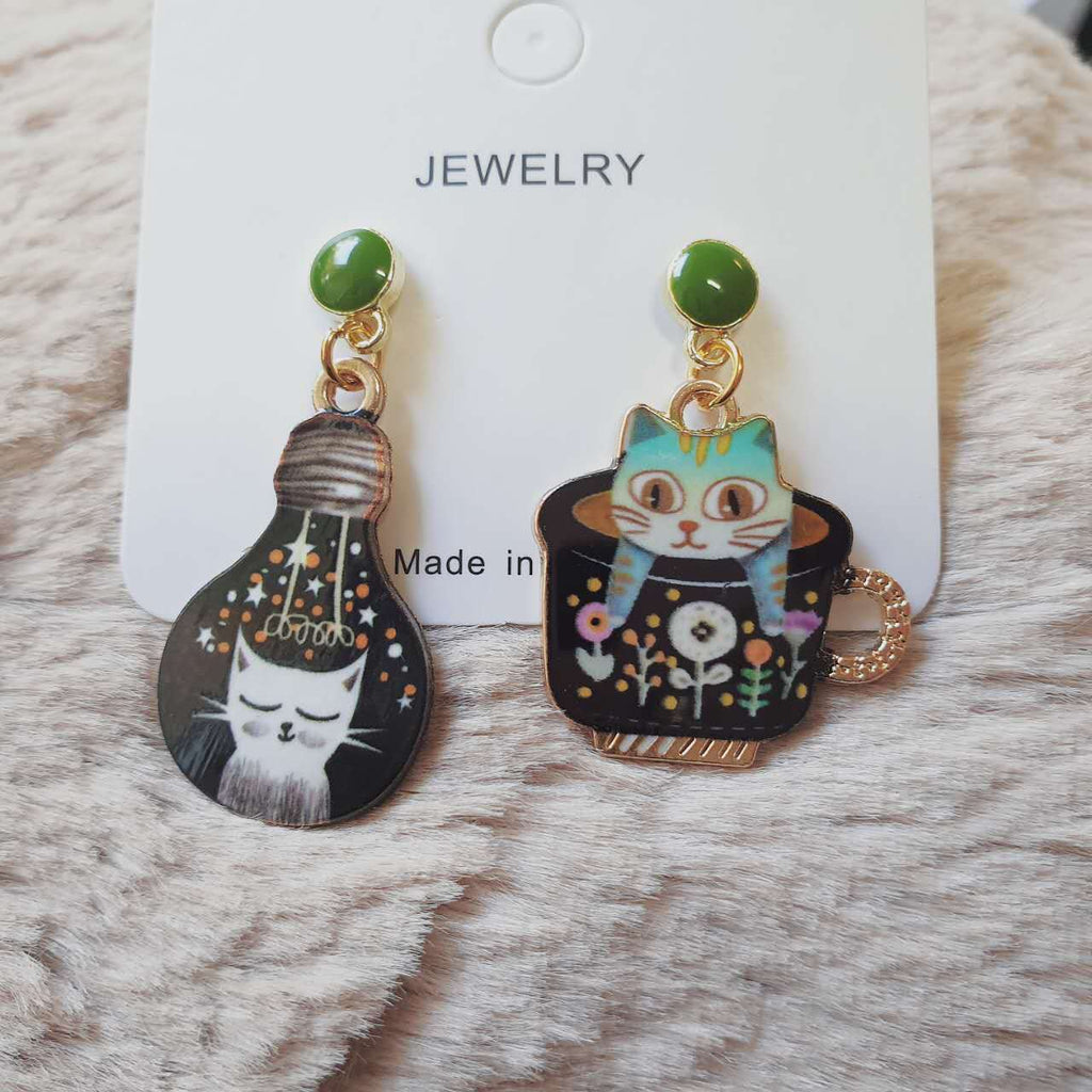Luninana Earrings - Happy Cat Earrings- Chartreux XJ002