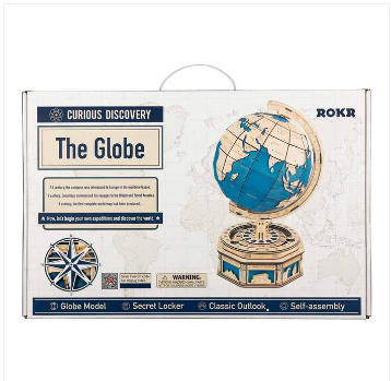 Robotime 3D Laser Cut Wooden Puzzle DIY Secret Locker Model Kit The Globe