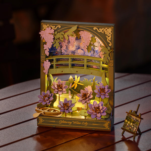 Robotime Rowood Glittering Water Lily Wall Art 3D Wooden Puzzle TH001