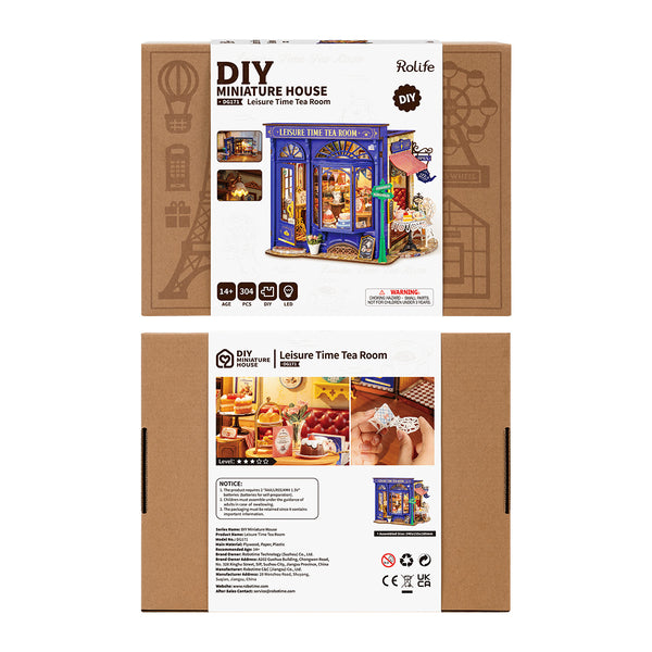 Robotime Rolife Leisure Time Tea Room DIY Miniature House DG171