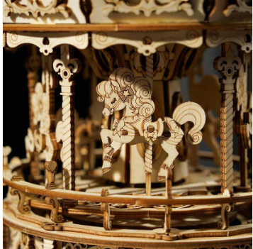 Robotime ROKR 3D Wooden Puzzle  Music Box Romantic Carousel