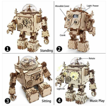 Robotime ROKR 3D Wooden Puzzle  Music Box Orpheus