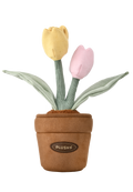 PlushWoods Yellow and Pink Tulip Plant Plush With Pot 25cm
