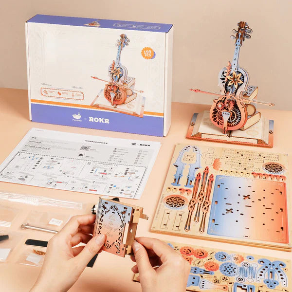 Robotime ROKR Symphony of Gorgeous Dreams Mechanical Music Box 3D Wooden Puzzle AMK63M