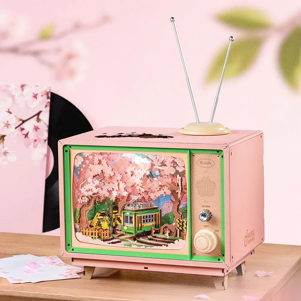 Robotime Rolife Sakura Dreamy Tour DIY Music Box 3D Wooden Puzzle AMT02