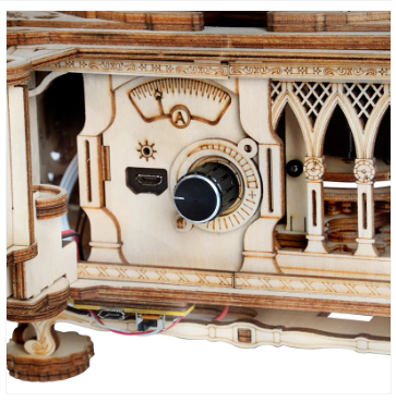 Robotime ROKR 3D Wooden Puzzle Classic Gramophone (Electric Version) Mechanical Models