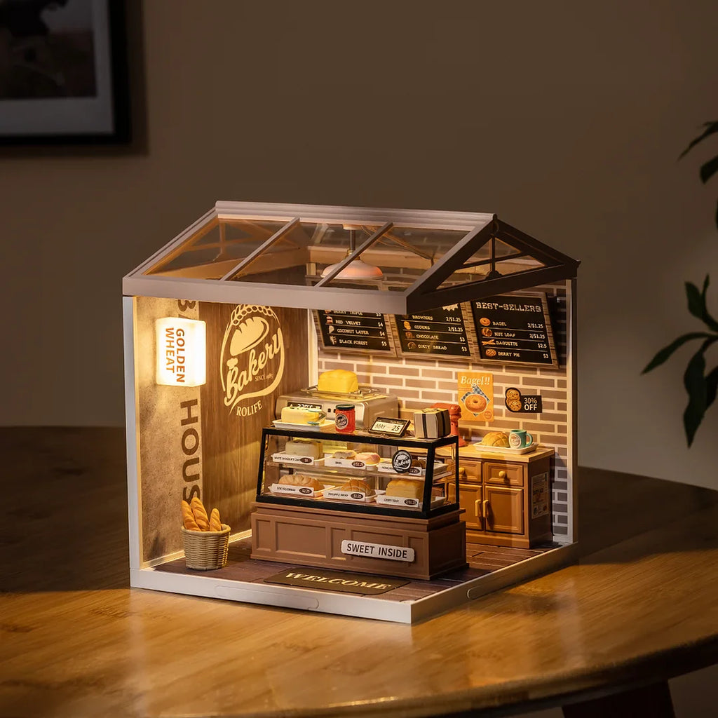 Robotime Rolife DIY Plastic Superstore Golden Wheat Bakery