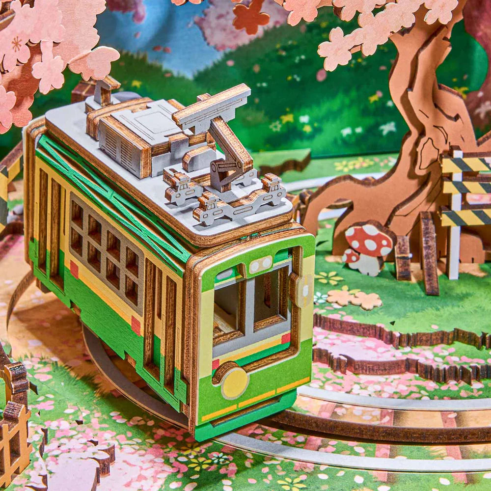 Robotime Rolife Sakura Dreamy Tour DIY Music Box 3D Wooden Puzzle AMT02