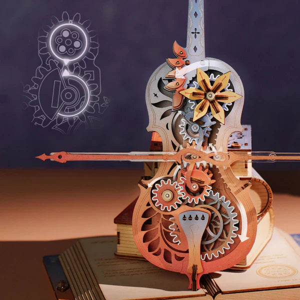 Robotime ROKR Symphony of Gorgeous Dreams Mechanical Music Box 3D Wooden Puzzle AMK63M
