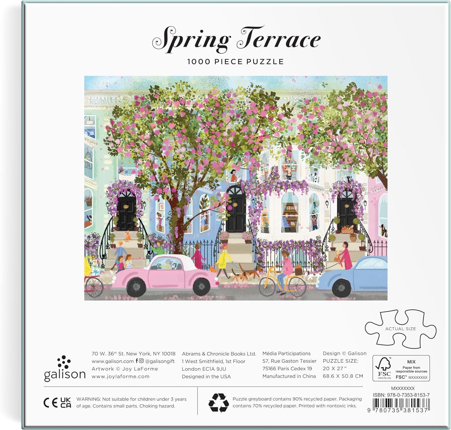 Galison Joy Laforme Spring Terrace 1000pc Puzzle Multi-Coloured 20.3x20.3x6.4cm