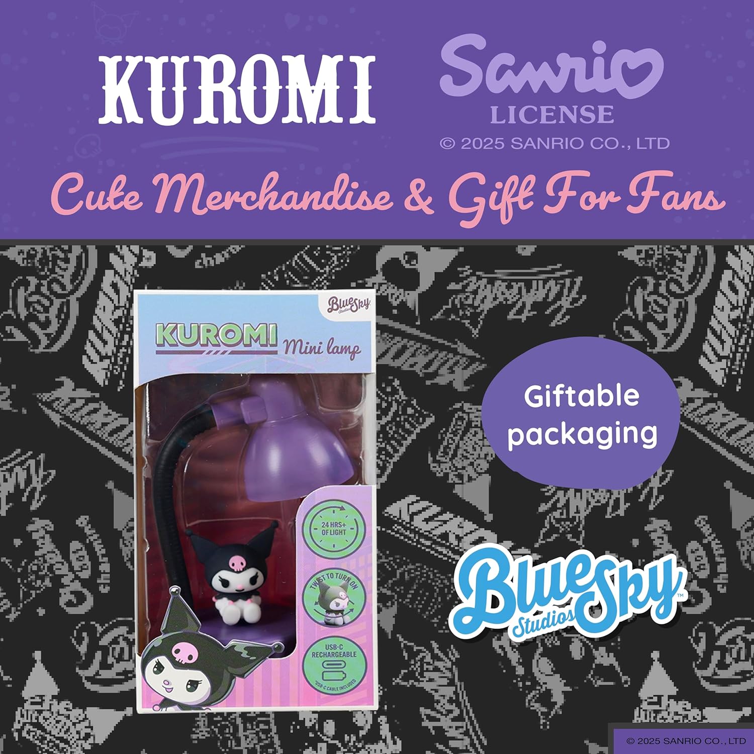 Hello Kitty and Friends Kuromi Mini Lamp - USB C
