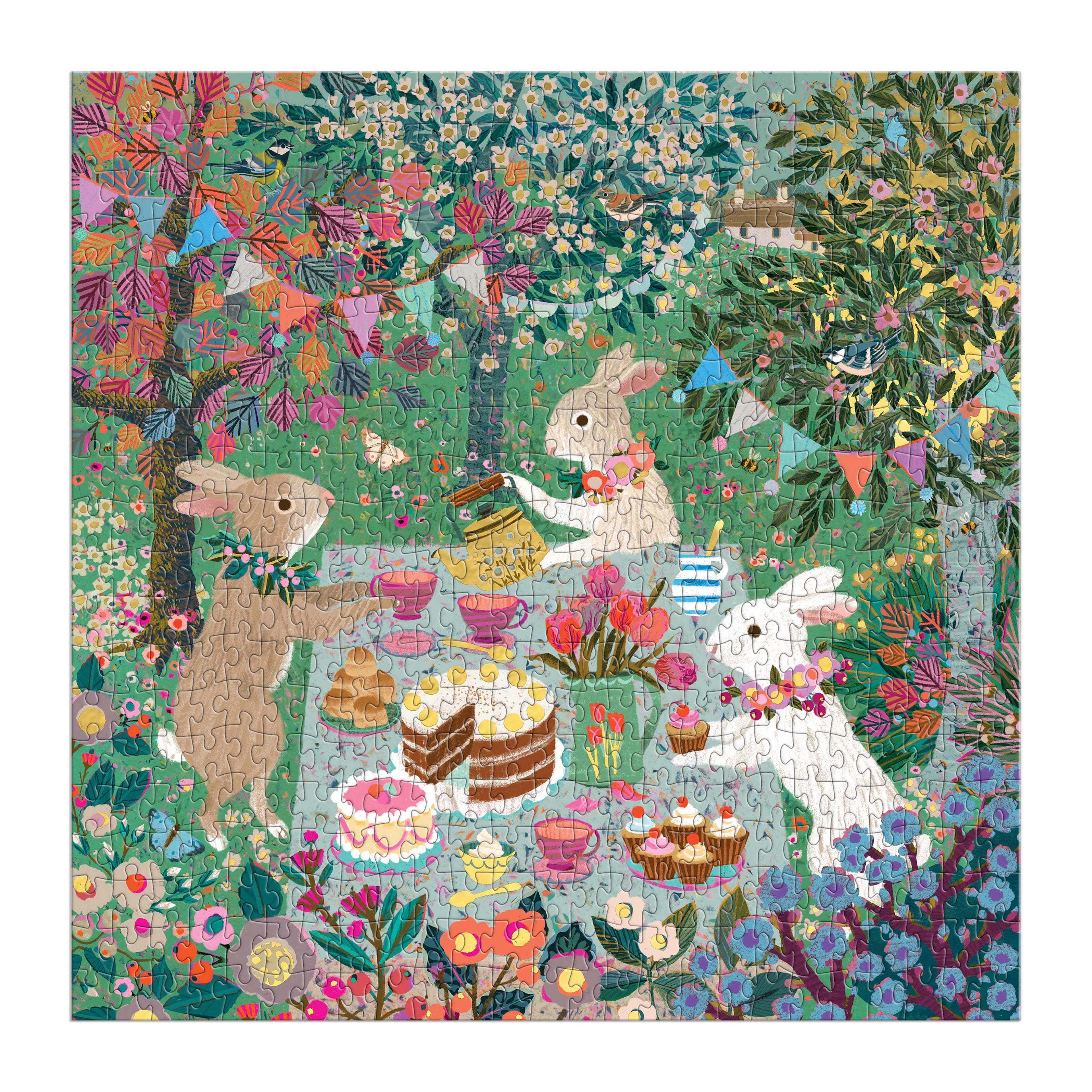 Galison Spring Tea Party Foil Puzzle 500pcs Multi-Coloured 51x51cm