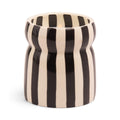 Designworks Cabana 6.5oz/184g Black Stripped Ceramic Candle - Lava Stone