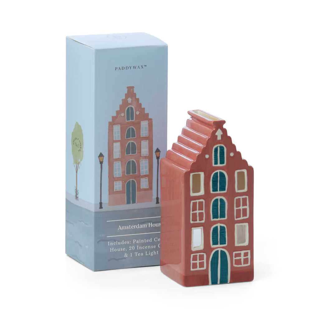 Designworks No. 02 Amsterdam House Style Incense & Tea Light Holder (1 Tea Light & 20 Incense Cones)
