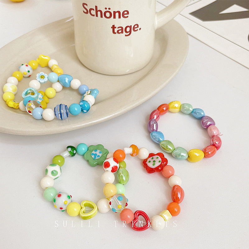 Luninana Bracelet - Vibrant Floral Red Bracelet BLB005