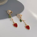 Luninana Clip-on Earrings - Strawberry Floral Earrings YBY087