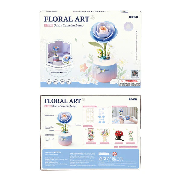 Robotime ROKR Starry Camellia Lamp DIY 3D Flower Night Light