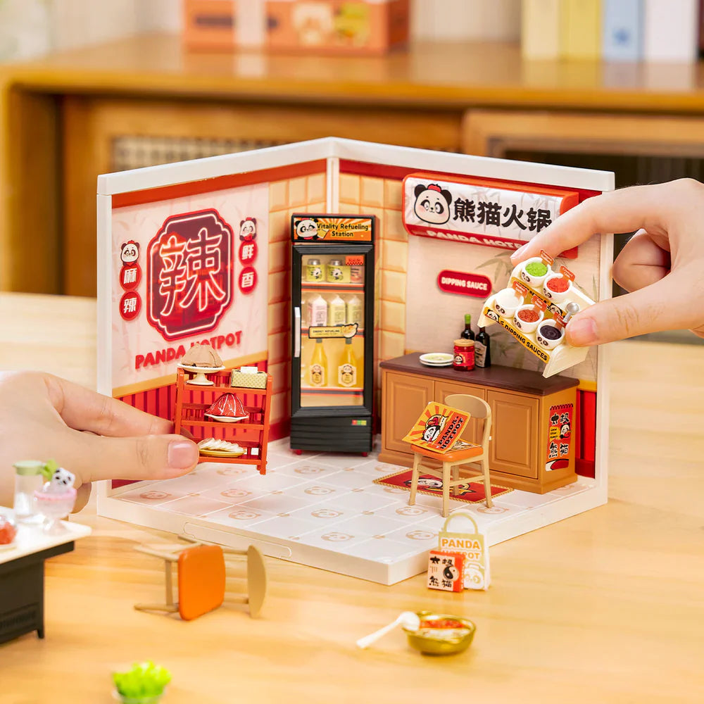 Robotime Rolife Panda Hot Pot Super Creator Miniature House DW020