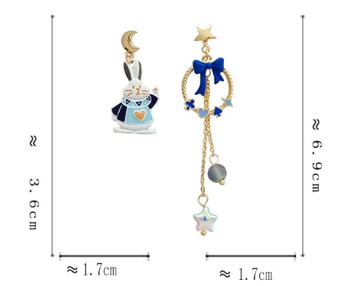 Luninana Earrings - Bunny Jack of Hearts Earrings YBY051