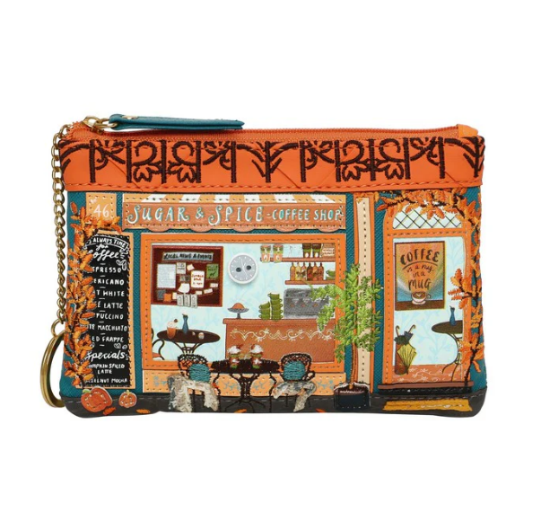 Vendula Sugar and Spice Coffee Shop Zipper Coin Purse