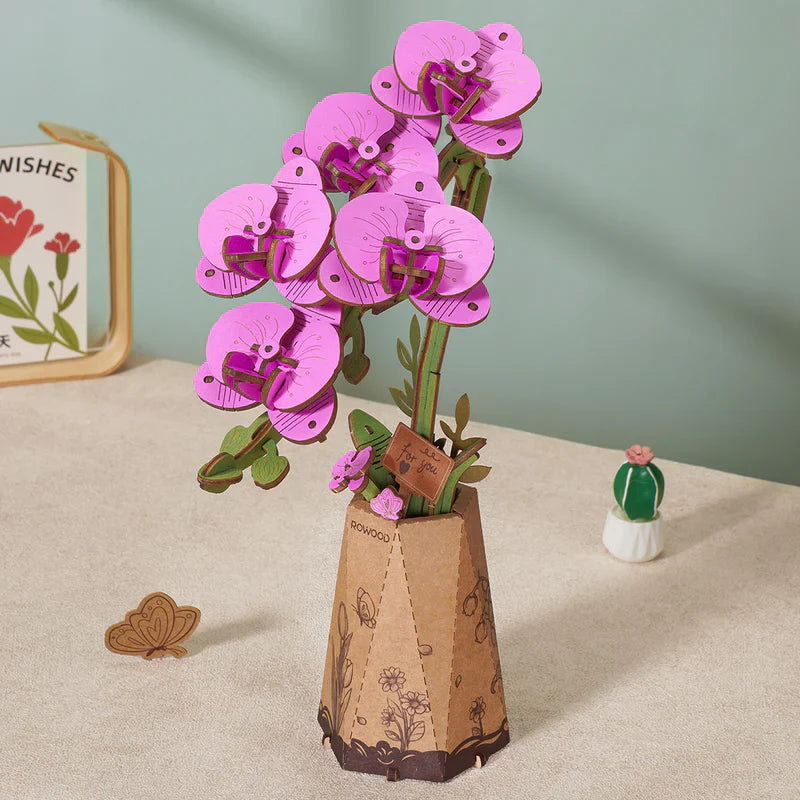 Robotime Rowood Purple Moth Orchid