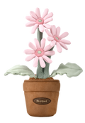 PlushWoods Pink Gerbera Plant Plush With Pot 25cm