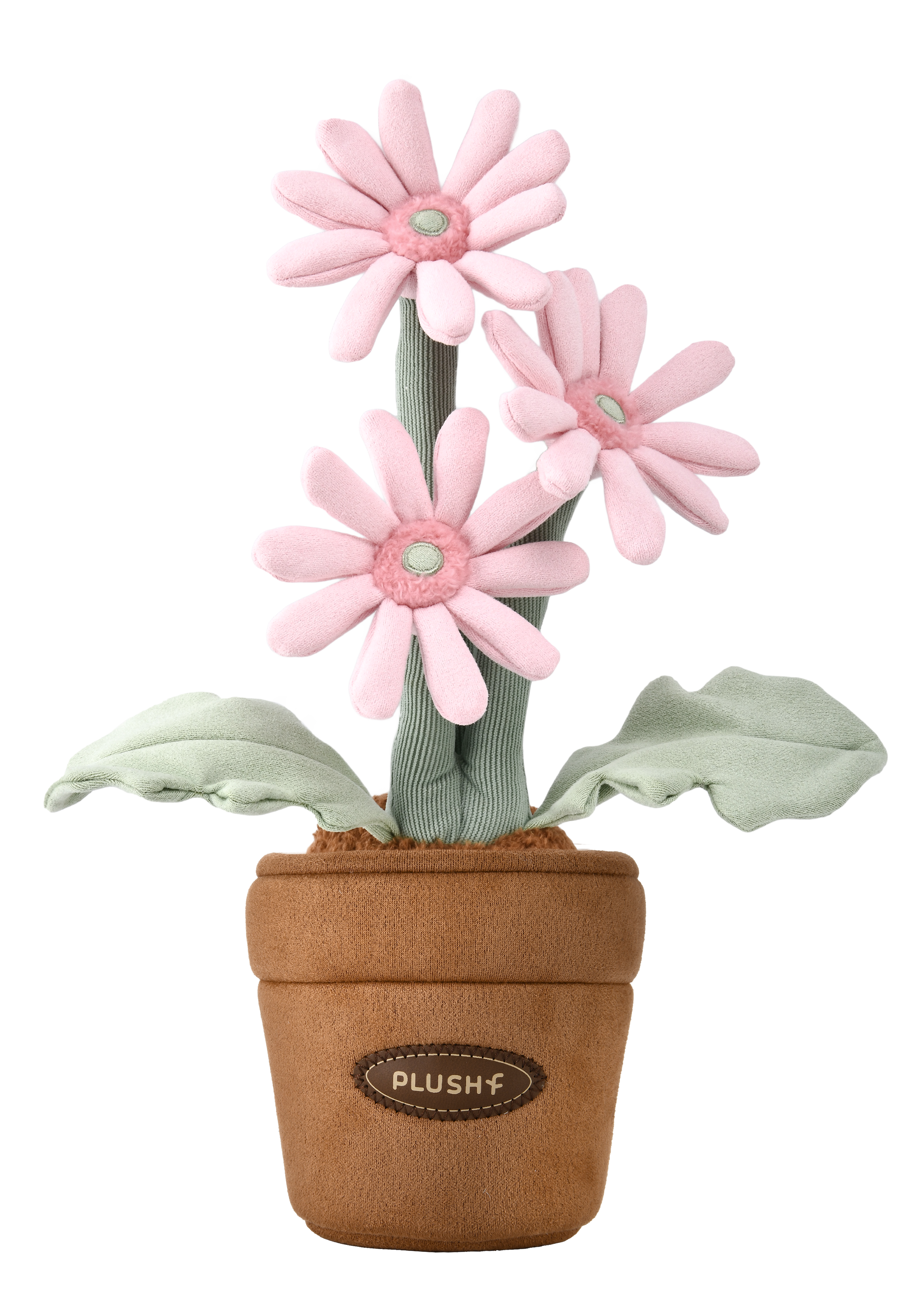 PlushWoods Pink Gerbera Plant Plush With Pot 25cm