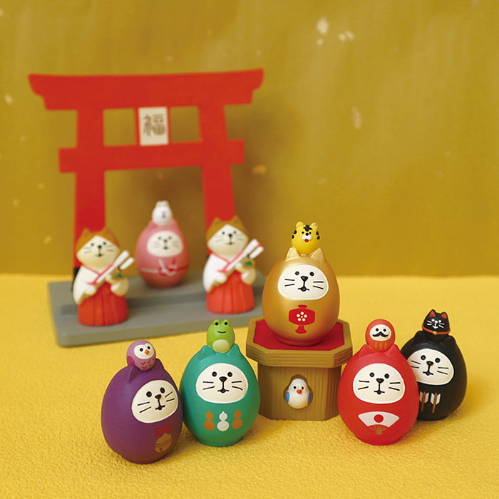 Decole Concombre - Fuku Mono Lucky Cat Daruma Green