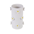 Emporium Daisy Vase White & Yellow 9.5x9.5x16cm