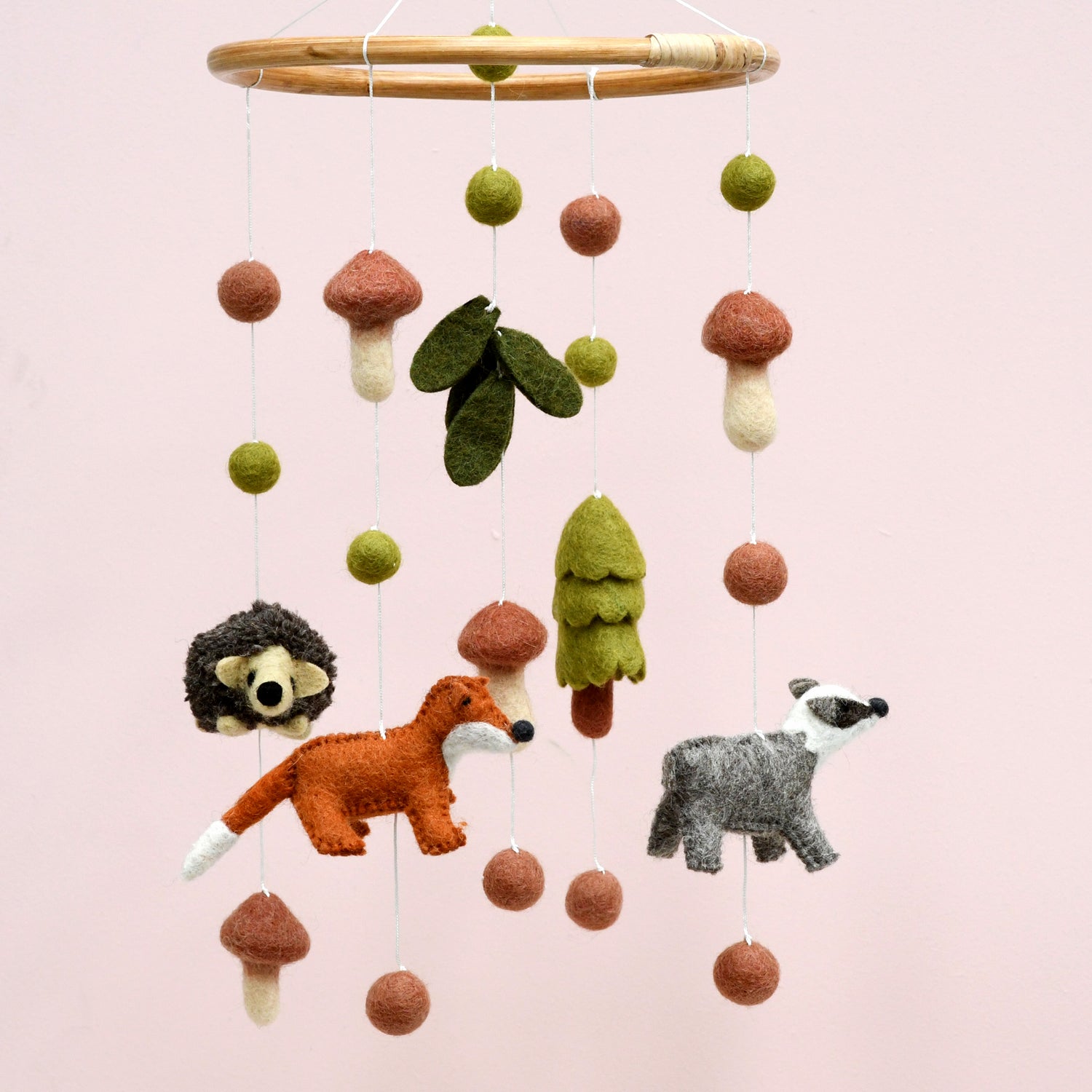 Tara Treasures Nursery Cot Mobile Natural Woodlands