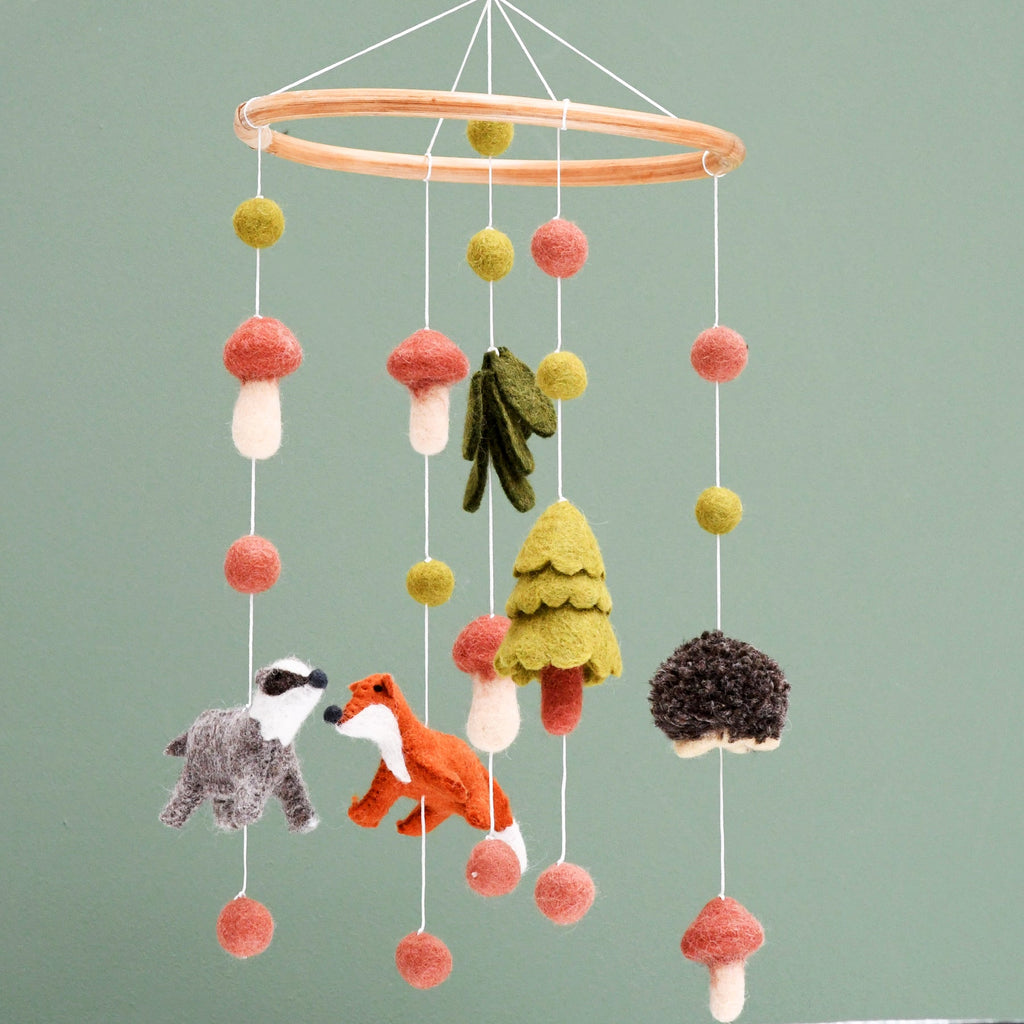 Tara Treasures Nursery Cot Mobile Natural Woodlands