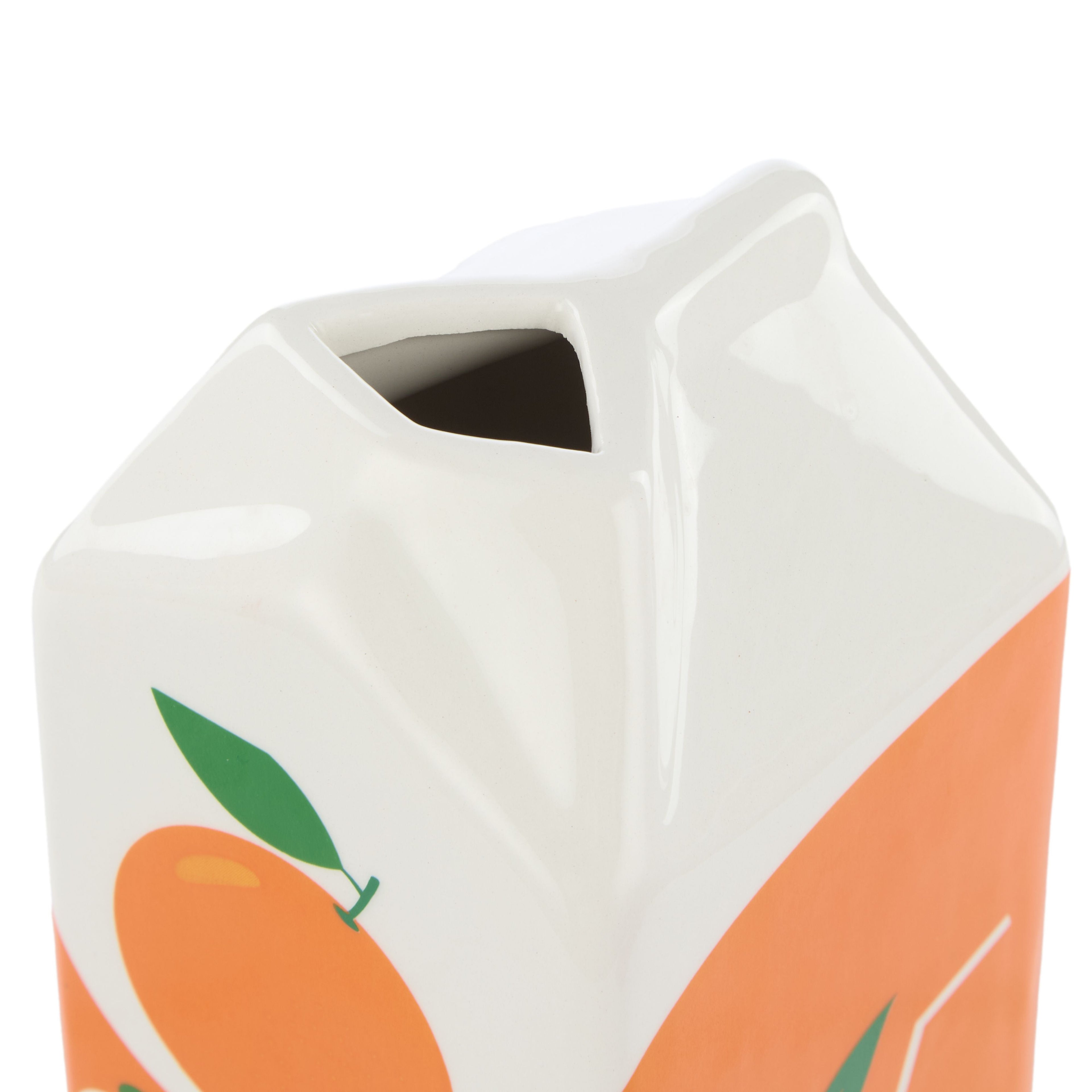 Emporium Lewis Ceramic Carton Vessel Orange 14cm