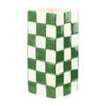 Emporium Lulu Collection Check Vase Square Green