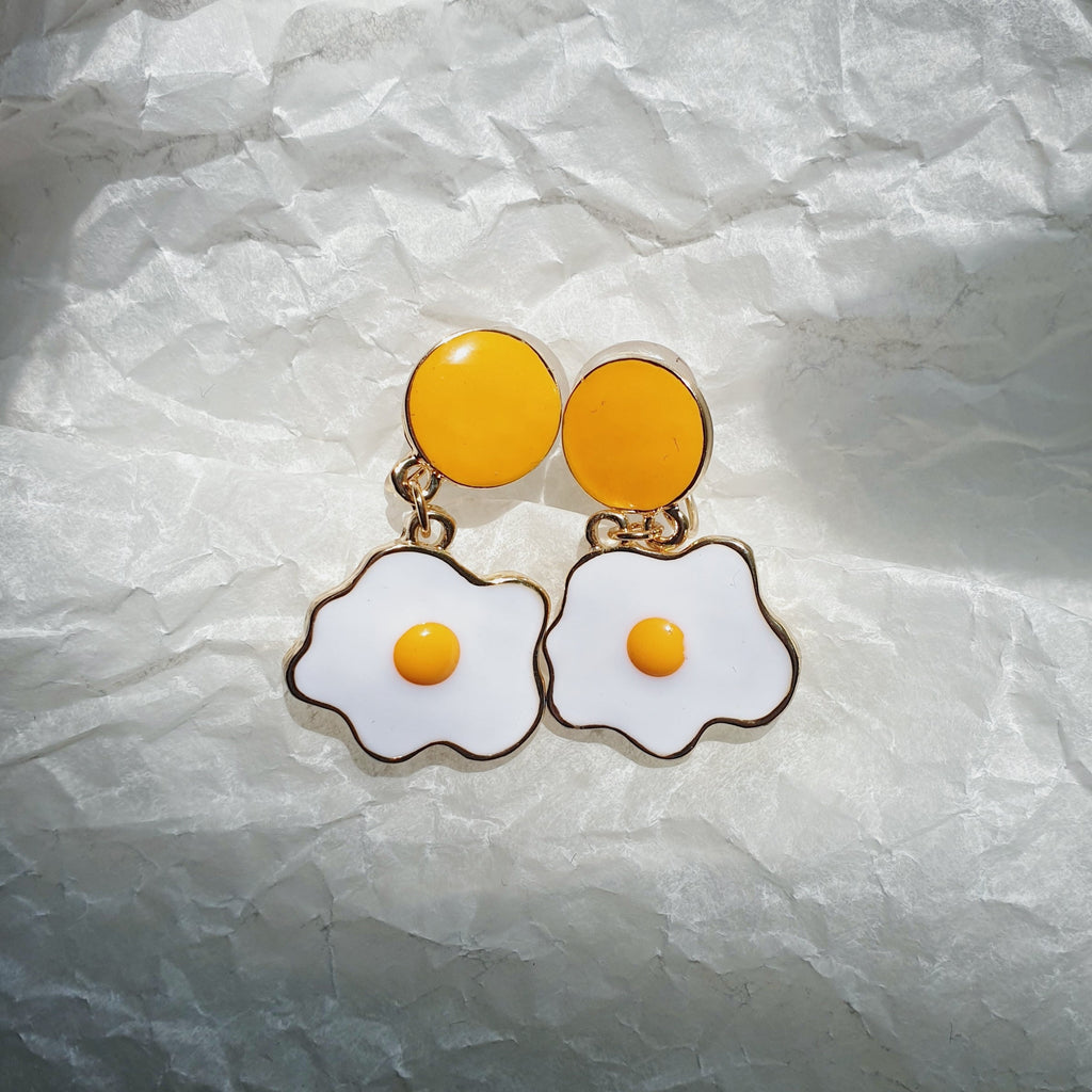 Luninana Clip-on Earrings -  Little Fried Egg Earrings LL019