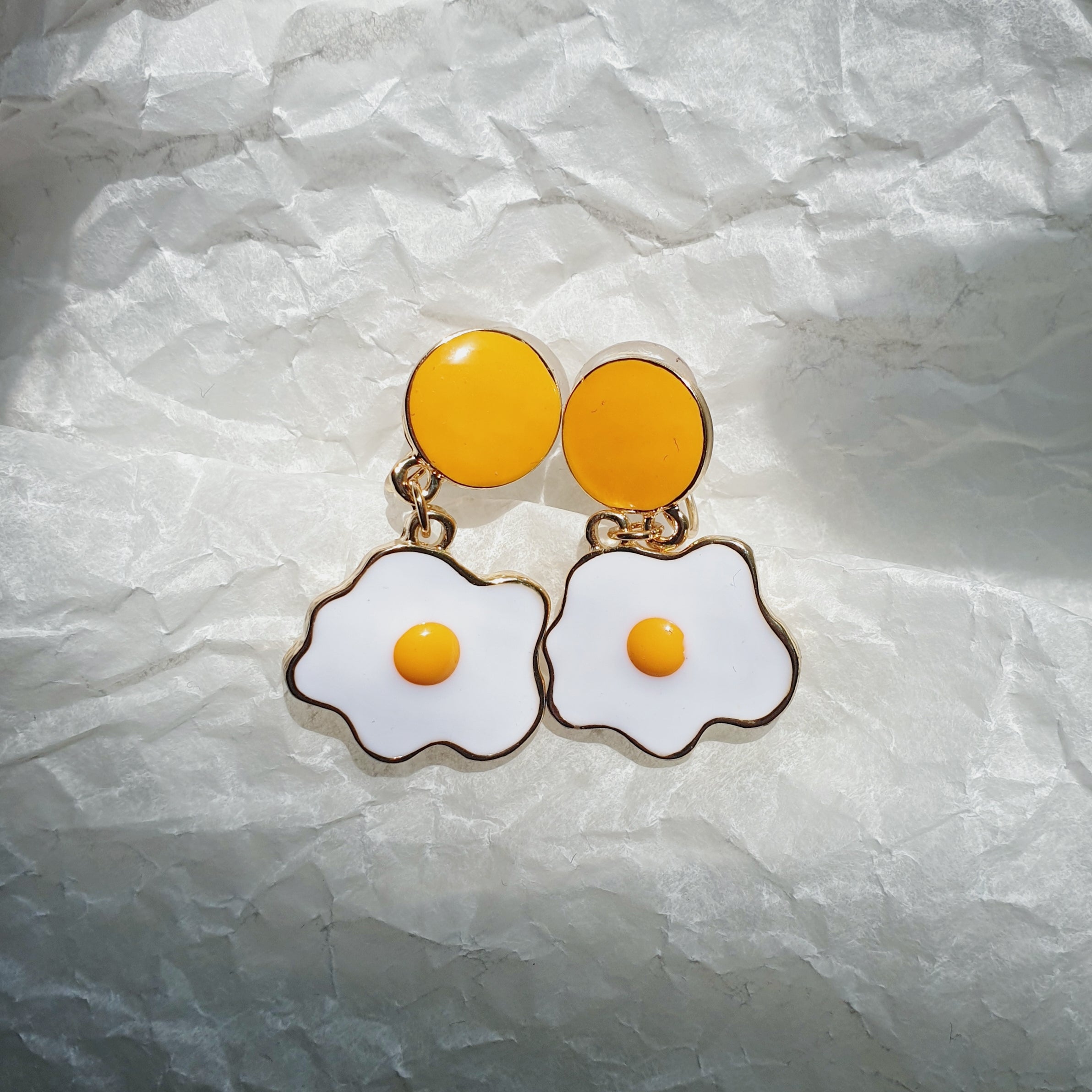Luninana Clip-on Earrings -  Little Fried Egg Earrings LL019