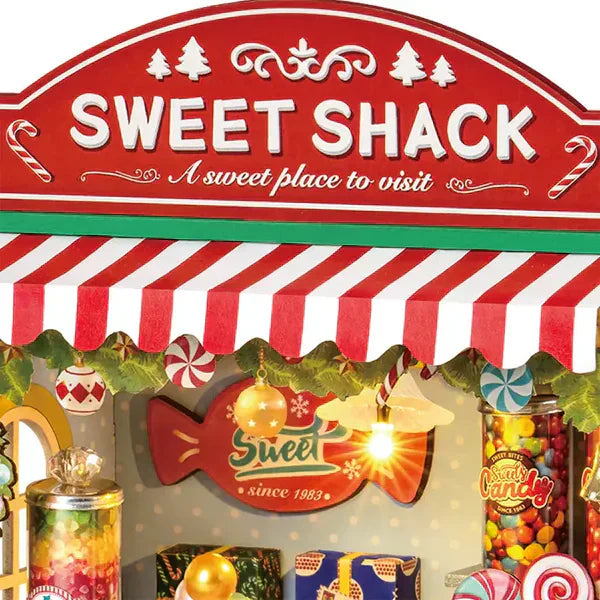 Robotime Christmas Candy Stand DIY 3D Wooden Puzzle - DS043 | with LED Lights & Music Box