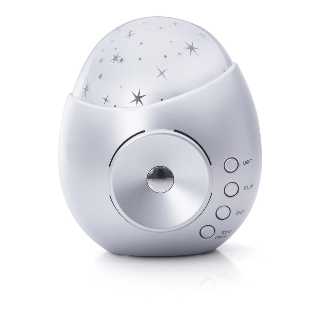 IS GIFT GALAXY STAR PROJECTOR & SOUND MACHINE - SILVER (MIN 4) SILVER 12X11.6X14.1CM
